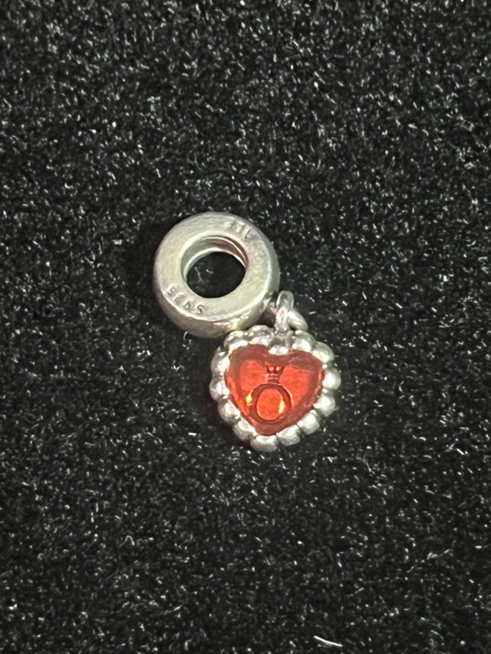 Pandora Stamped ALE Red Enamel Forever Red Heart Charm